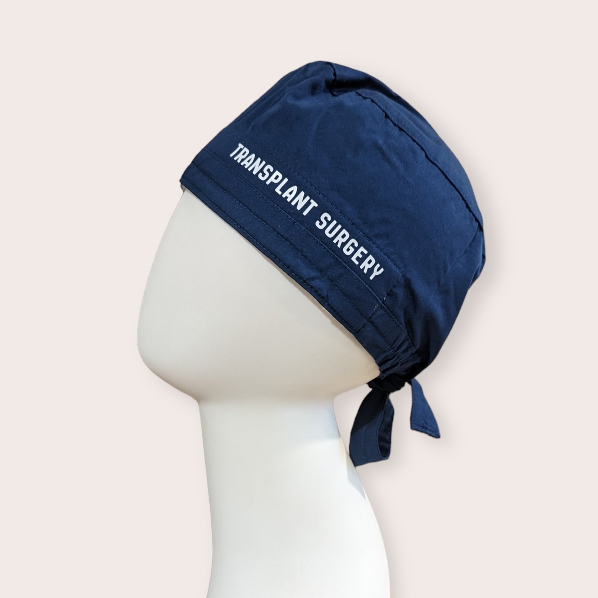 Example of navy colored scrub cap with font 1 only