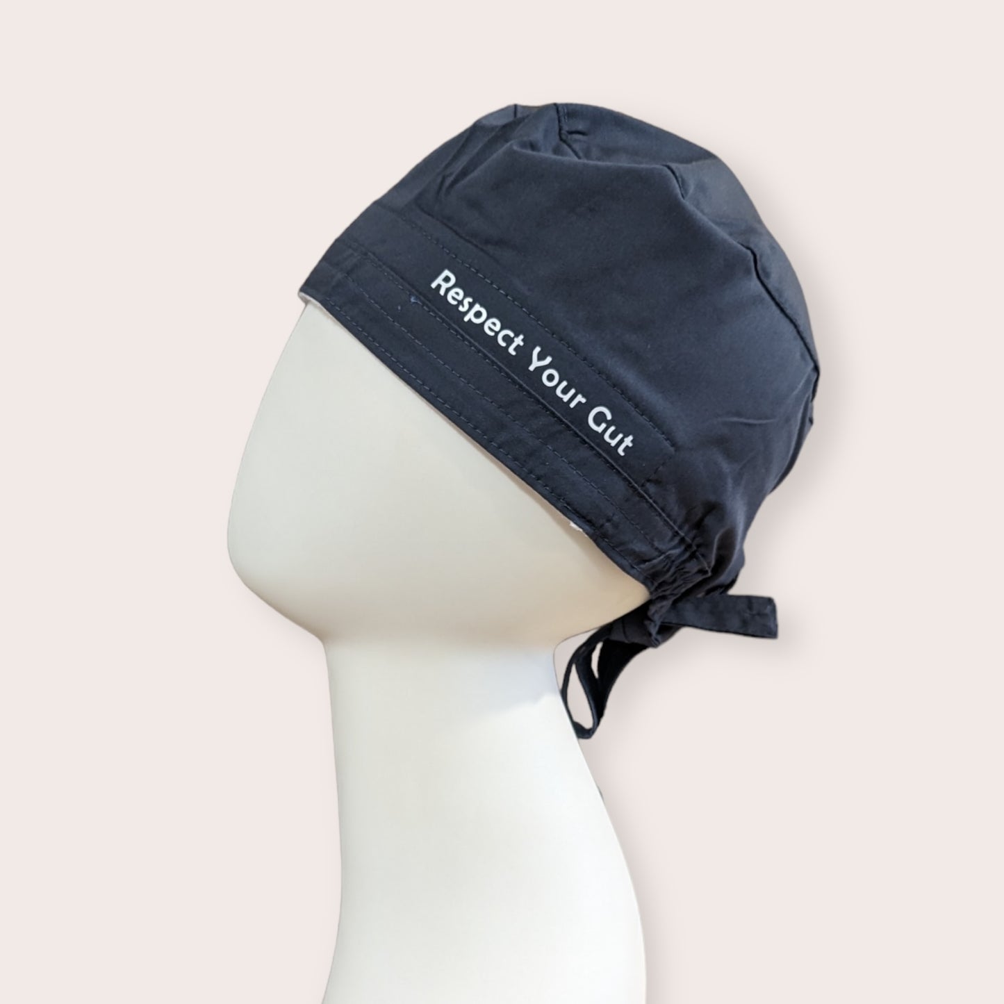 Example of pewter grey colored scrub cap with font 2 only